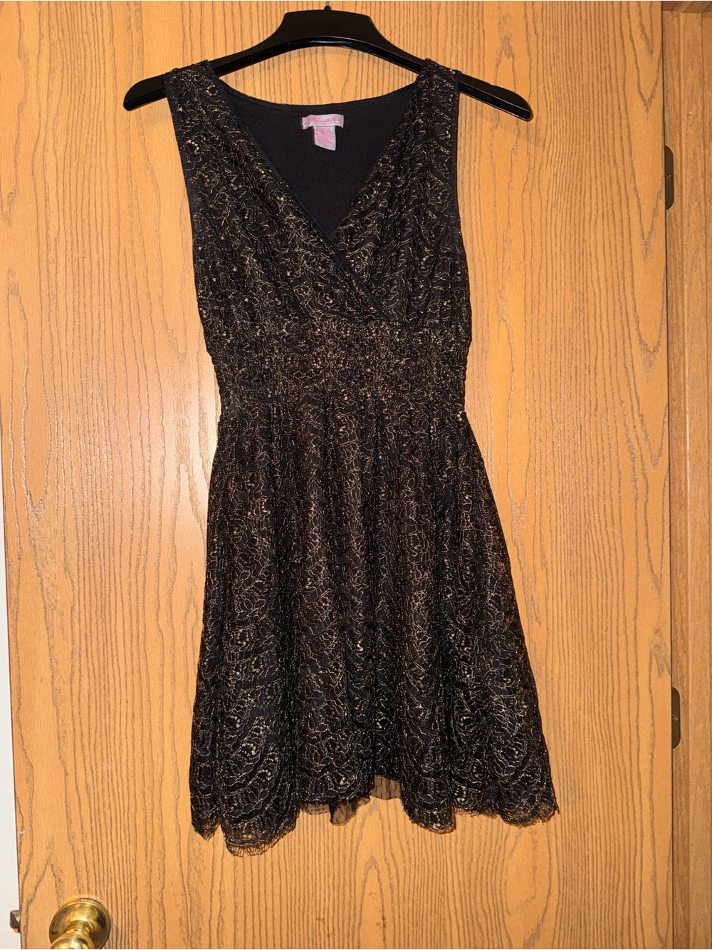 Gold and Black Mini Dress